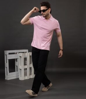 V-NECK COTTON POLO TSHIRT