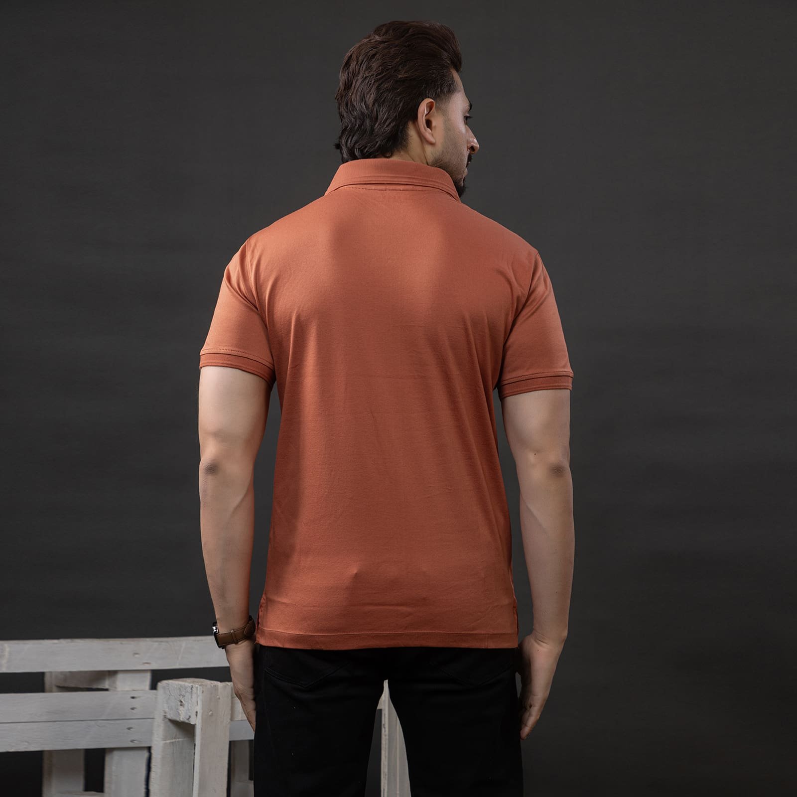 V-NECK COTTON POLO TSHIRT - Image 5