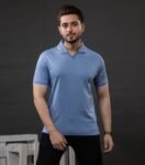 V-NECK COTTON POLO TSHIRT