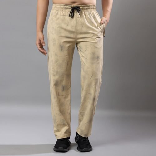 COTTON PRINT TRACK-PANT STRAIGHT FIT