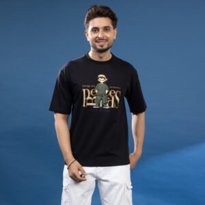 CARTOON MAN OVERSIZED BLACK TEE